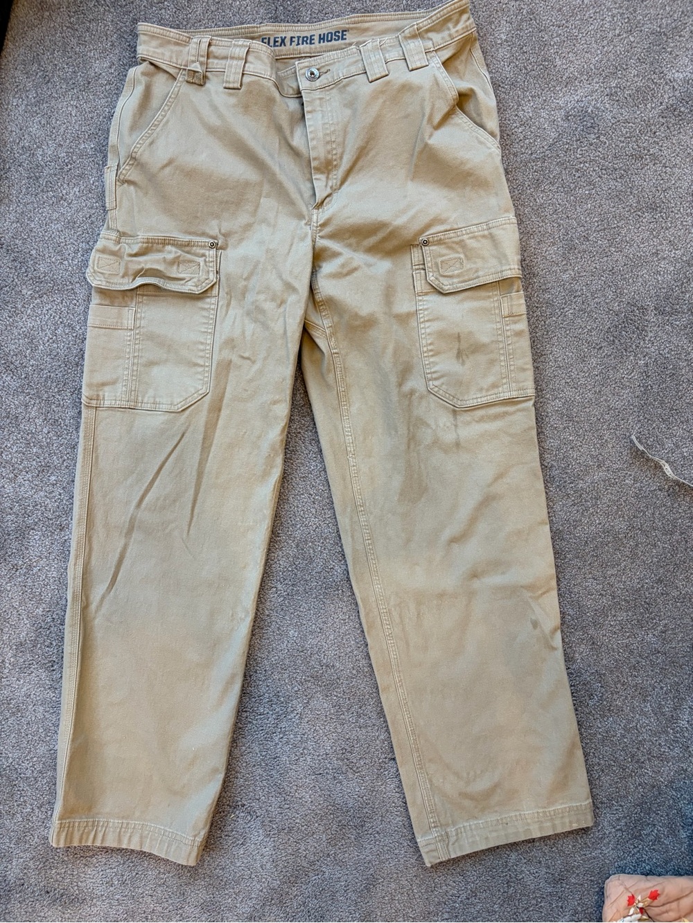 Duluth Trading Co. Flex Fire Hose Cargo Work Pants Men’s 36x32 Khaki Tan